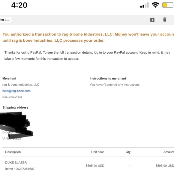 Rag & Bone Duke Blazer, new without tags, size 6, olive - Picture 16 of 16